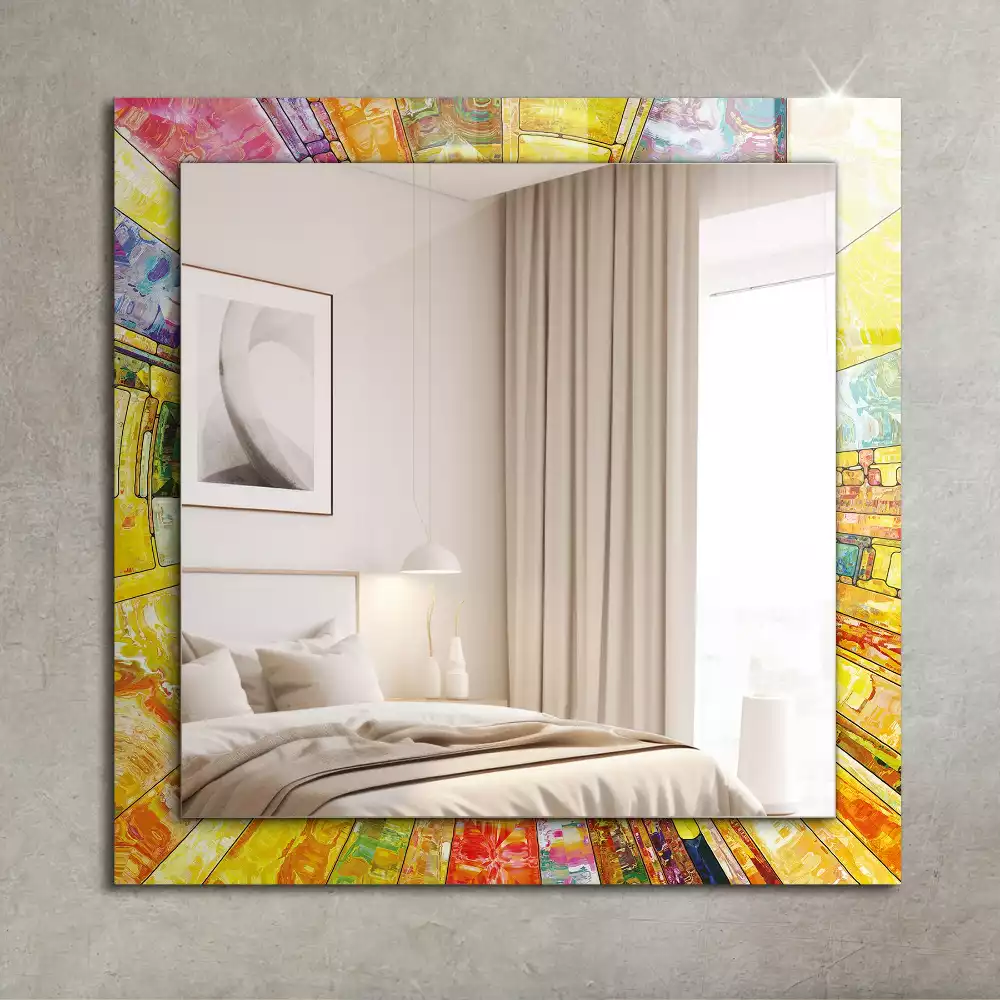 Decorațiuni perete cu oglindă Mozaic abstract colorat