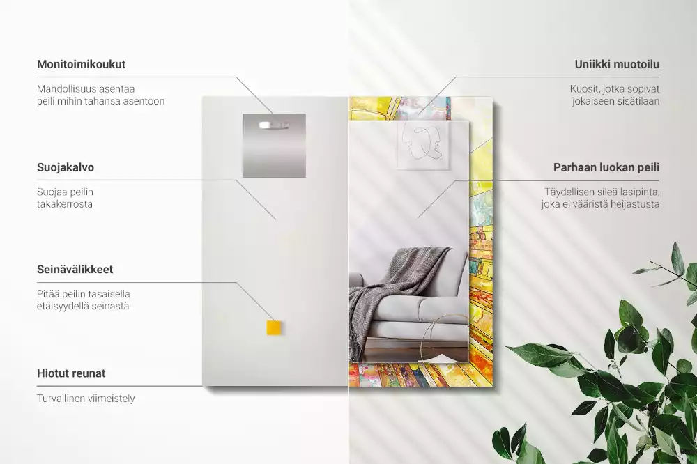 Decorațiuni perete cu oglindă Mozaic abstract colorat