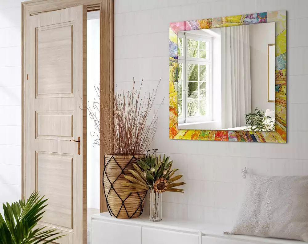 Decorațiuni perete cu oglindă Mozaic abstract colorat