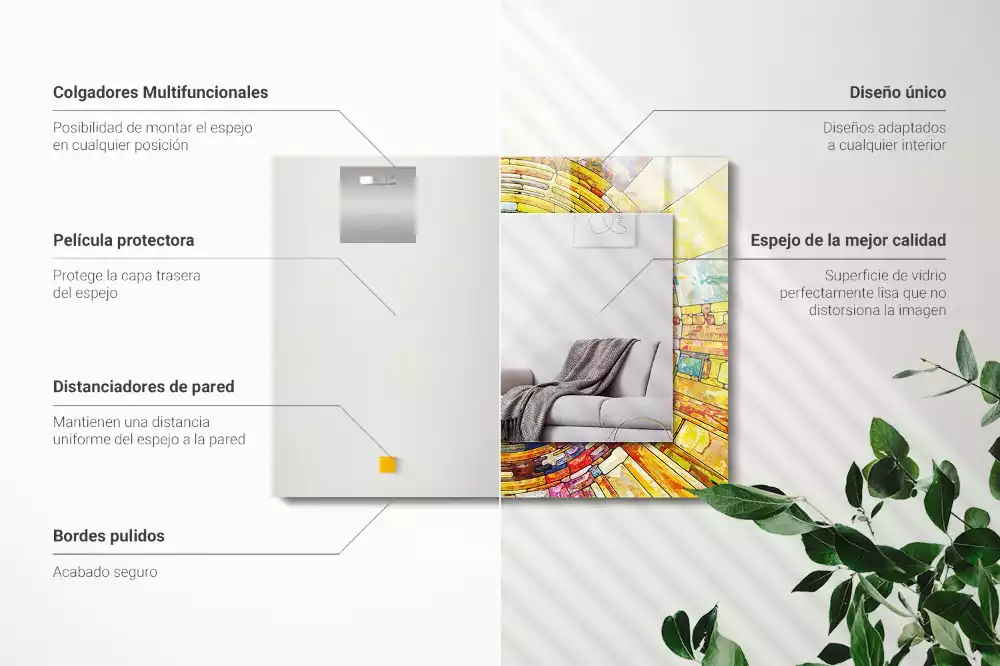 Decorațiuni perete cu oglindă Mozaic abstract colorat