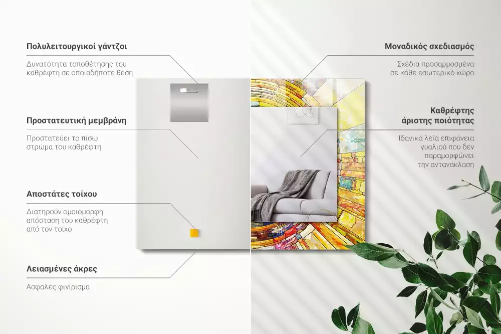 Decorațiuni perete cu oglindă Mozaic abstract colorat