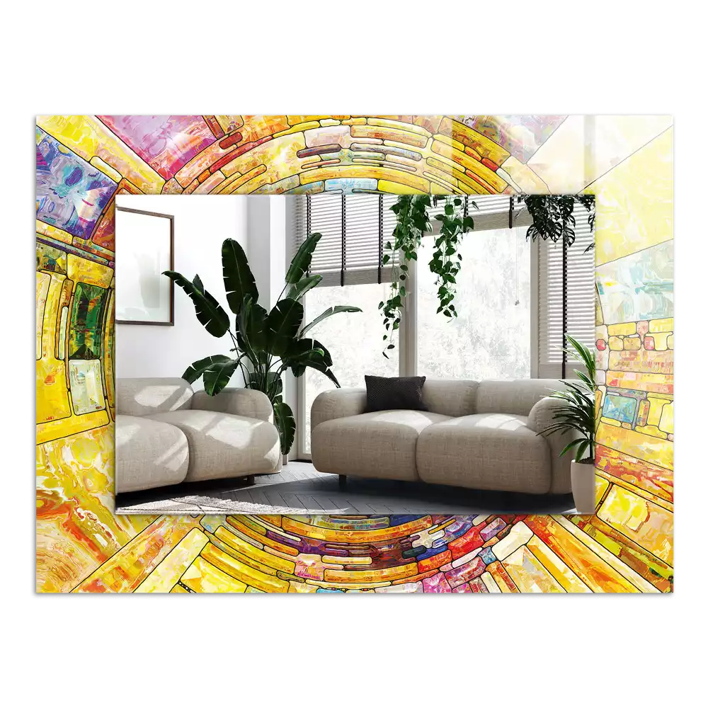 Decorațiuni perete cu oglindă Mozaic abstract colorat