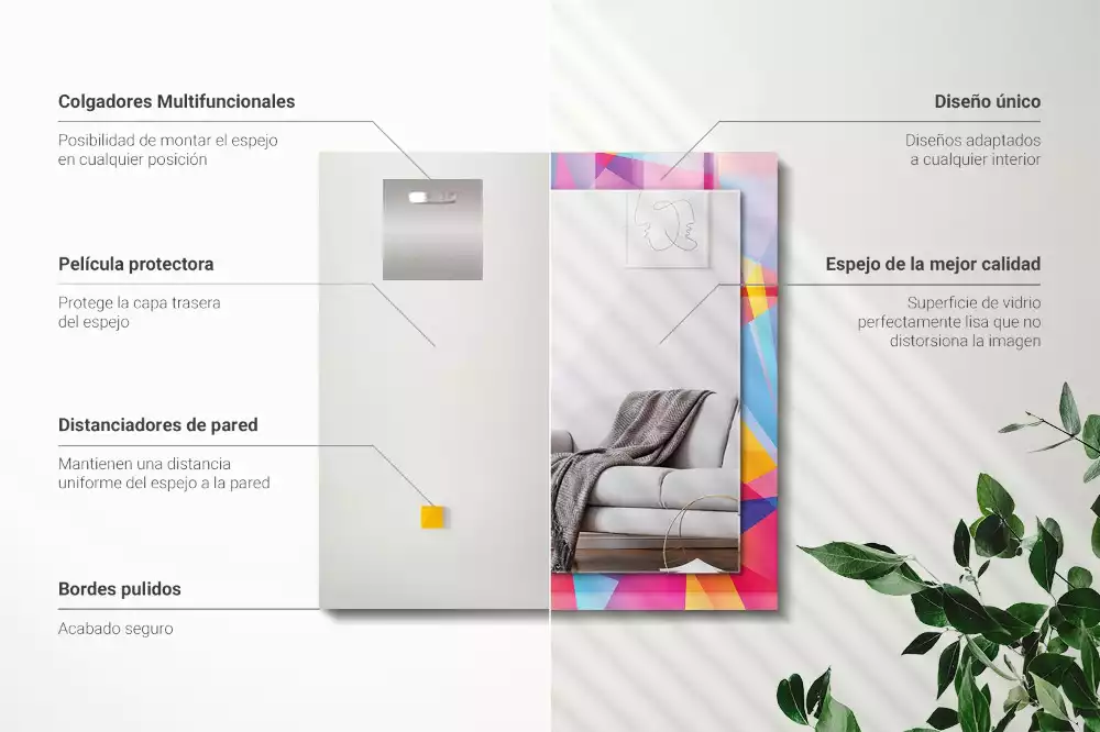 Decorațiuni de perete cu oglinzi Modele geometrice colorate