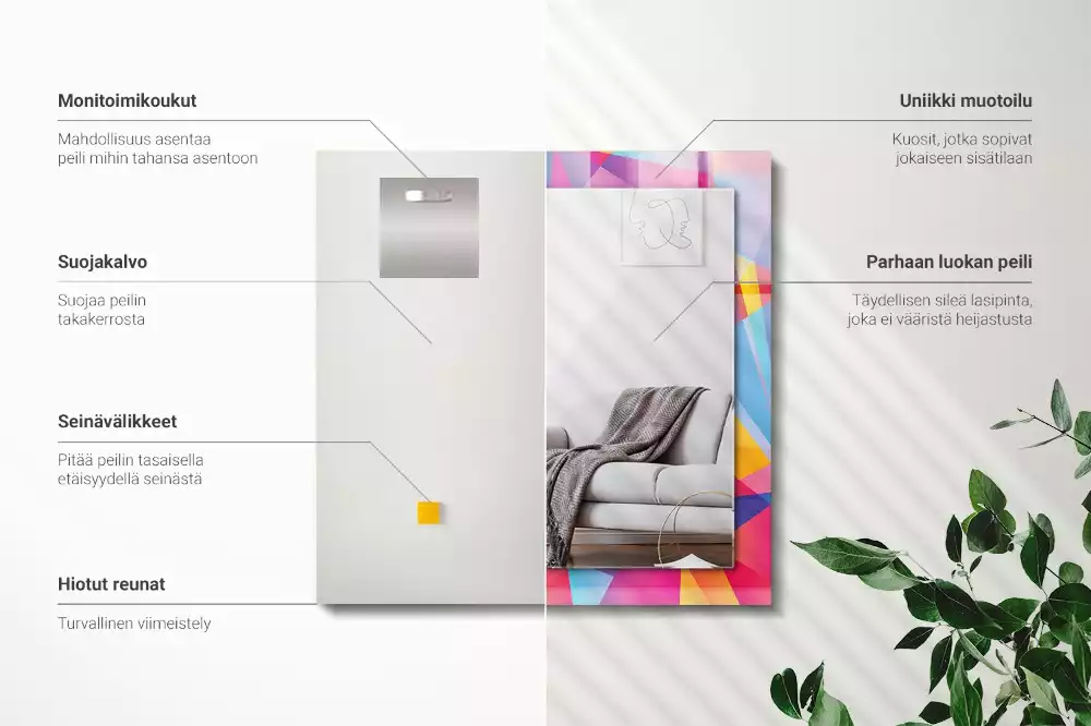 Decorațiuni de perete cu oglinzi Modele geometrice colorate