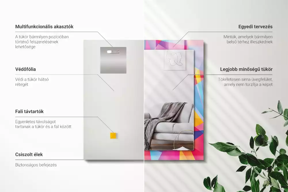 Decorațiuni de perete cu oglinzi Modele geometrice colorate