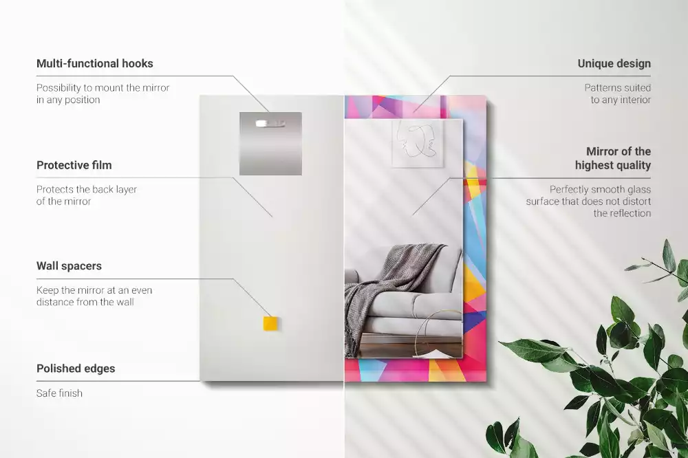 Decorațiuni de perete cu oglinzi Modele geometrice colorate