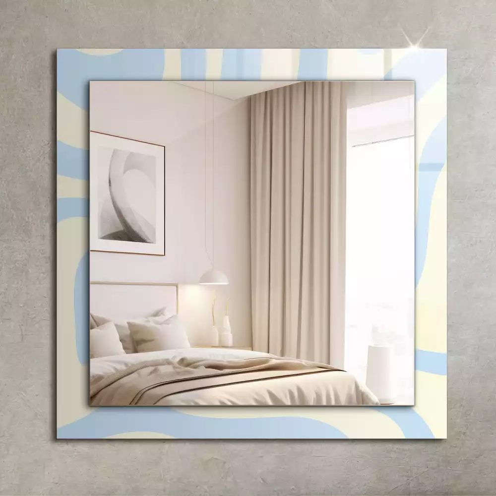 Decorațiuni perete cu oglindă Modele valuri abstracte