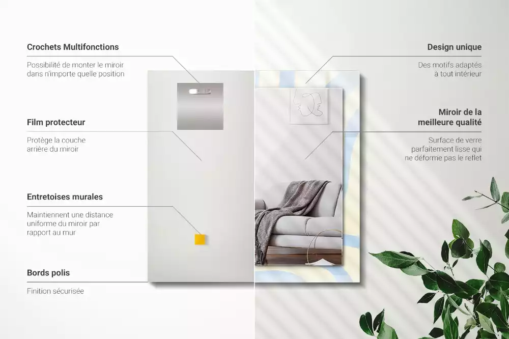 Decorațiuni perete cu oglindă Modele valuri abstracte