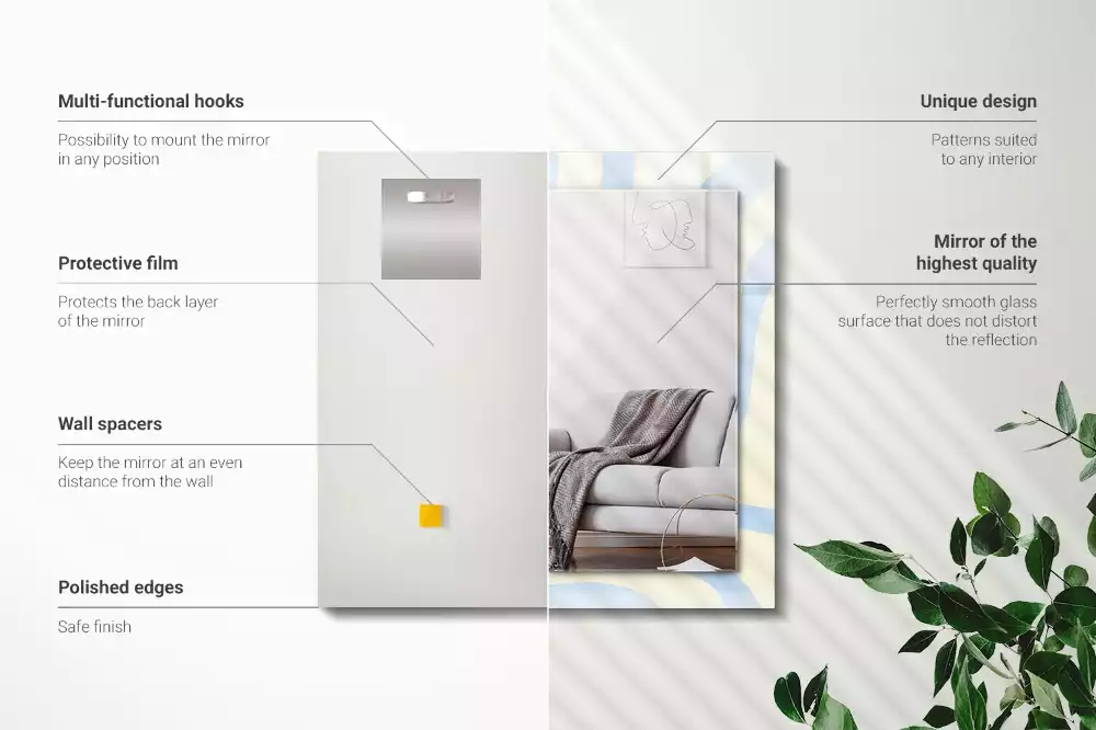 Decorațiuni perete cu oglindă Modele valuri abstracte