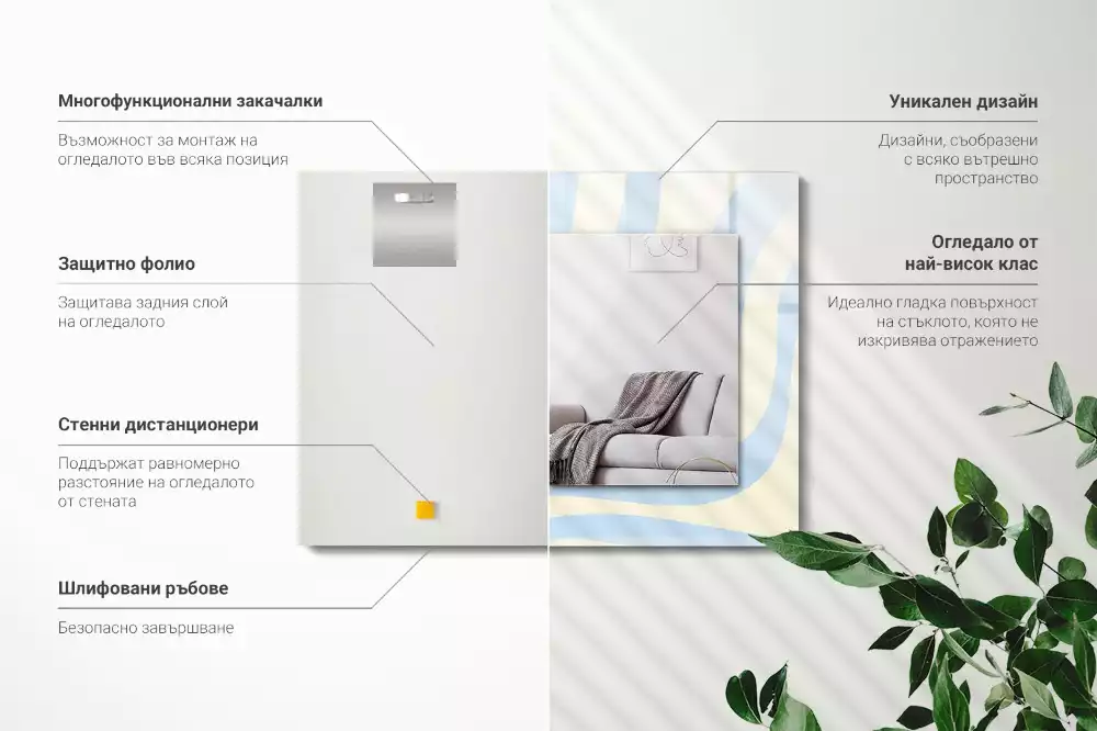 Decorațiuni perete cu oglindă Modele valuri abstracte