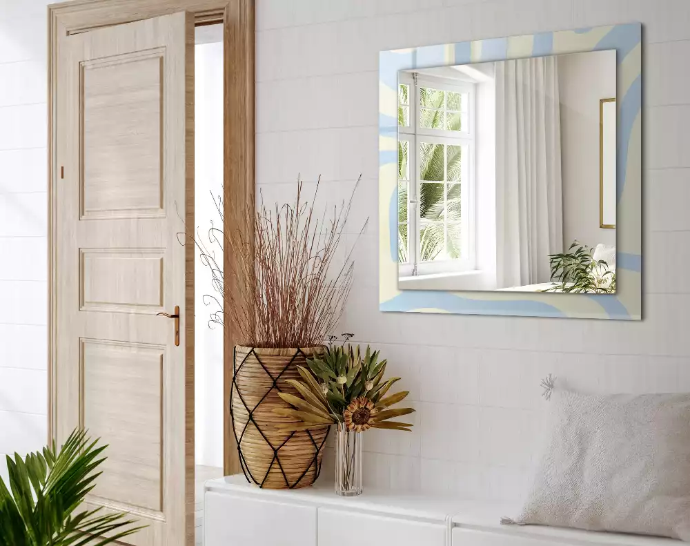 Decorațiuni perete cu oglindă Modele valuri abstracte