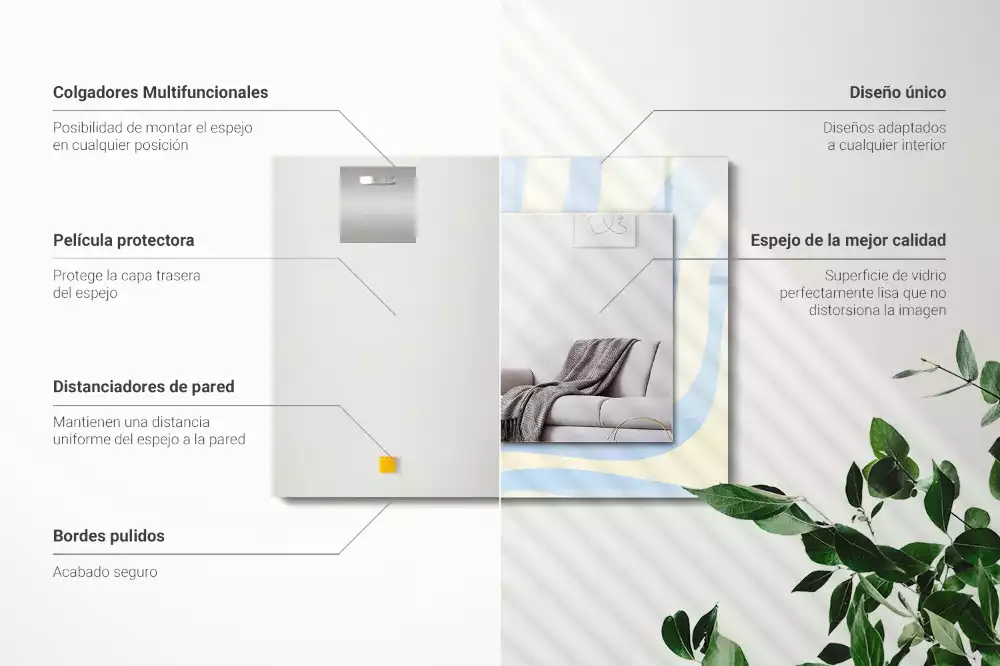 Decorațiuni perete cu oglindă Modele valuri abstracte