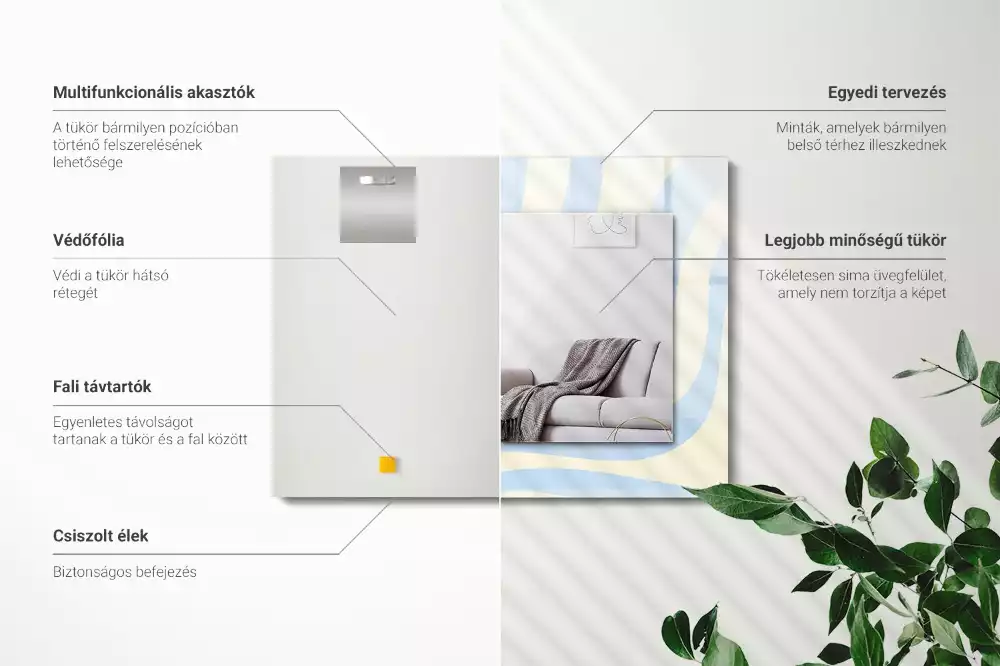 Decorațiuni perete cu oglindă Modele valuri abstracte