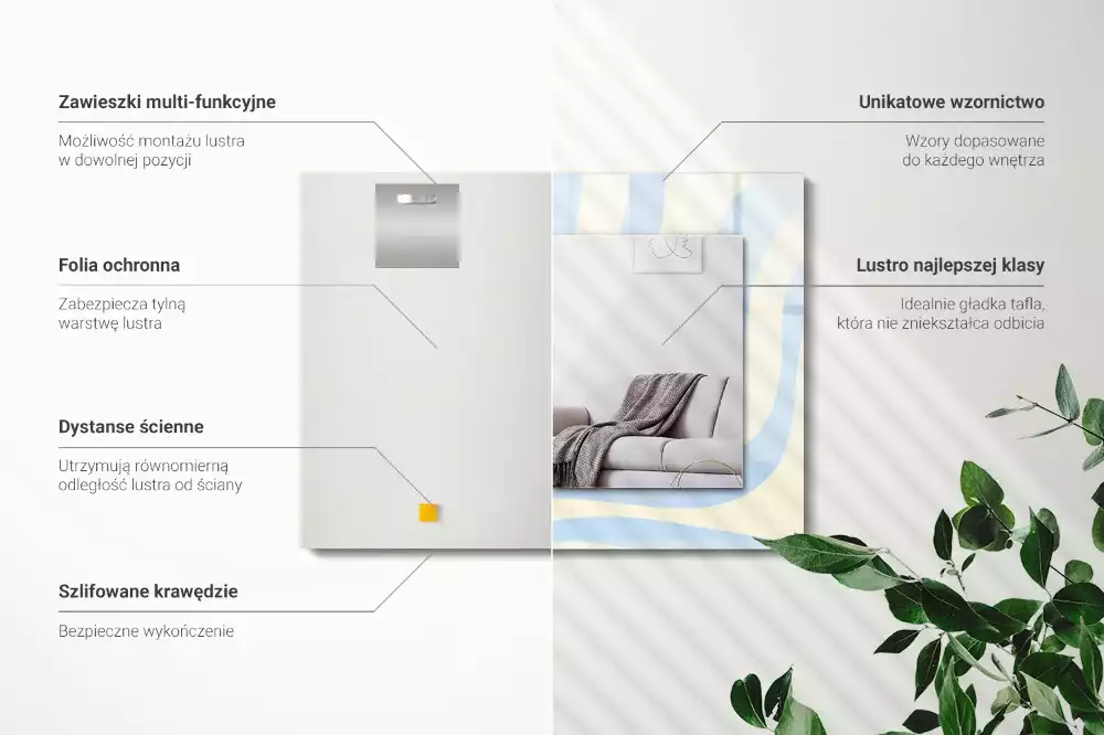 Decorațiuni perete cu oglindă Modele valuri abstracte