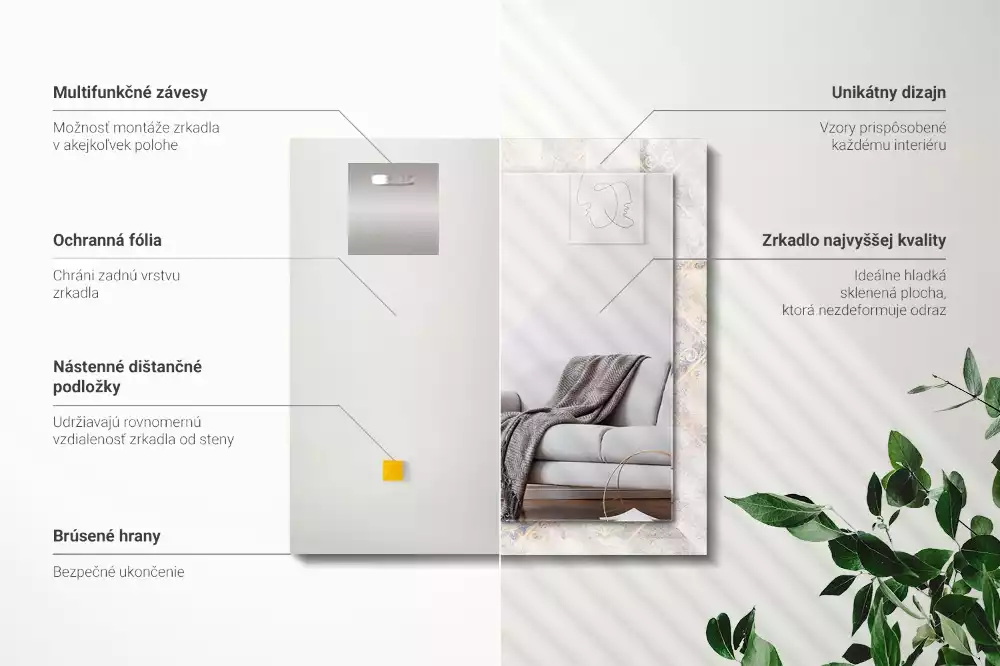 Decorațiuni perete cu oglindă Plăci cu modele