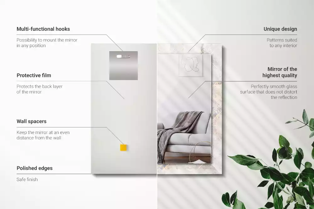 Decorațiuni perete cu oglindă Plăci cu modele