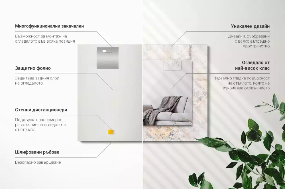 Decorațiuni perete cu oglindă Plăci cu modele