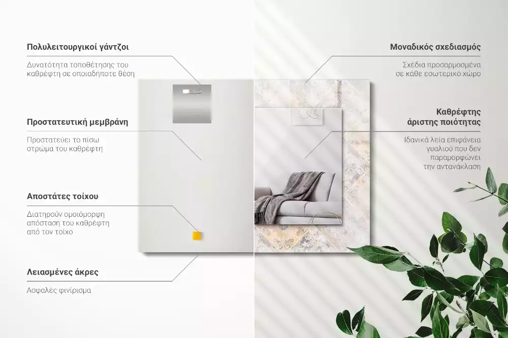 Decorațiuni perete cu oglindă Plăci cu modele