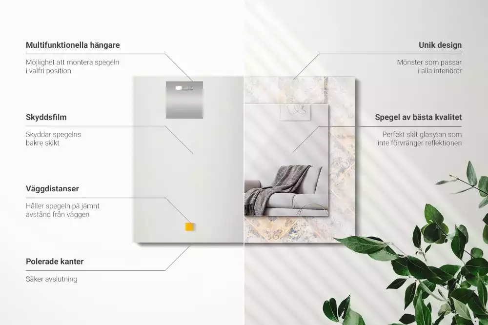 Decorațiuni perete cu oglindă Plăci cu modele