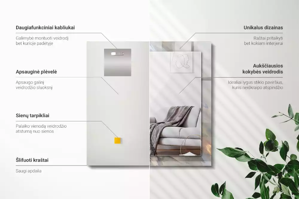 Oglindă imprimată Modele colorate abstracte