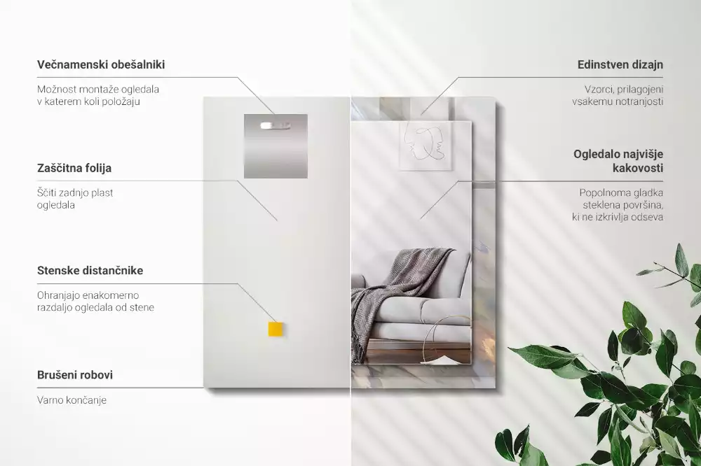 Oglindă imprimată Modele colorate abstracte