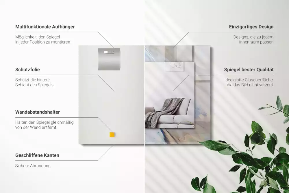 Oglindă imprimată Modele colorate abstracte