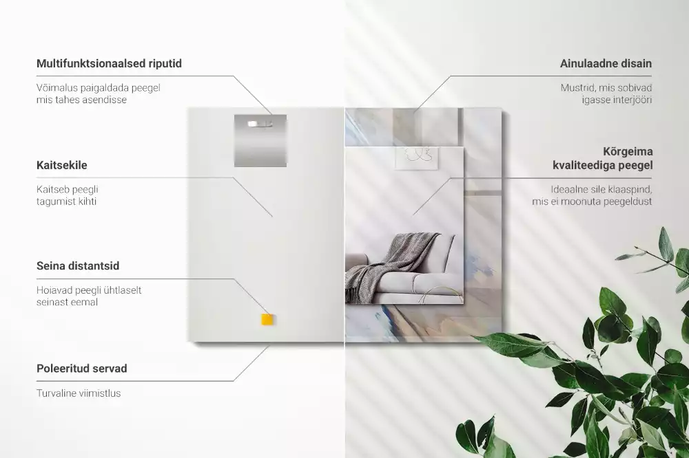 Oglindă imprimată Modele colorate abstracte