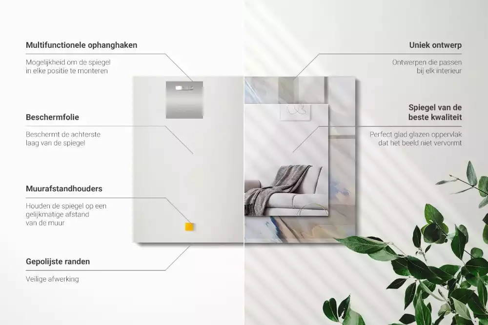 Oglindă imprimată Modele colorate abstracte