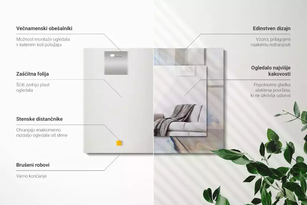 Oglindă imprimată Modele colorate abstracte