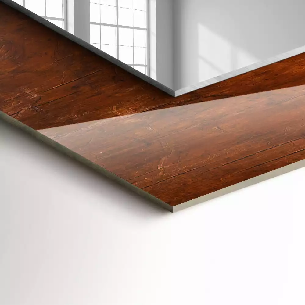 Decorațiuni de perete cu oglinzi Masă veche de lemn