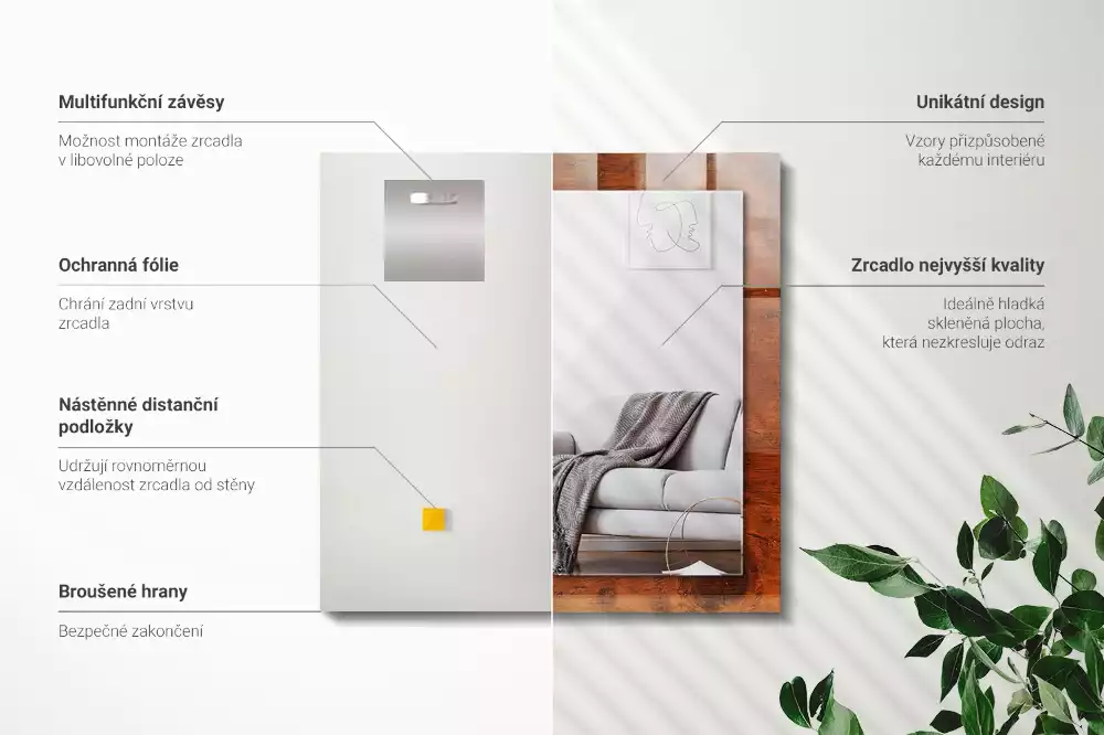 Decorațiuni de perete cu oglinzi Masă veche de lemn