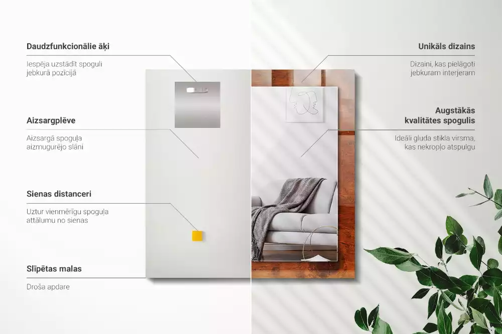 Decorațiuni de perete cu oglinzi Masă veche de lemn