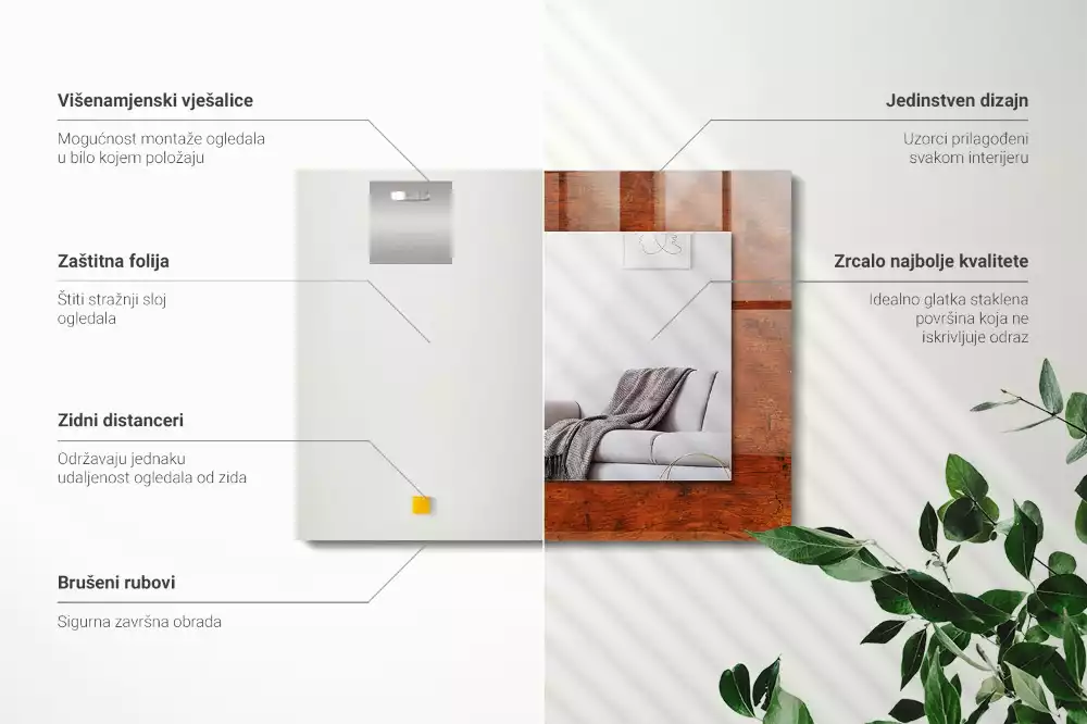 Decorațiuni de perete cu oglinzi Masă veche de lemn