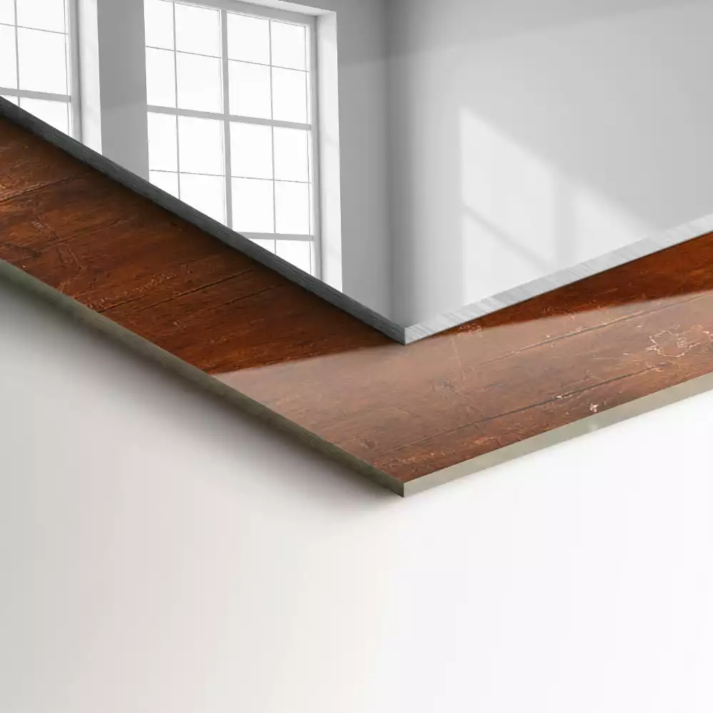 Decorațiuni de perete cu oglinzi Masă veche de lemn