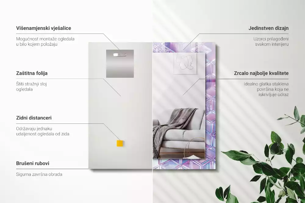 Decorațiuni perete cu oglindă Cuburi transparente colorate