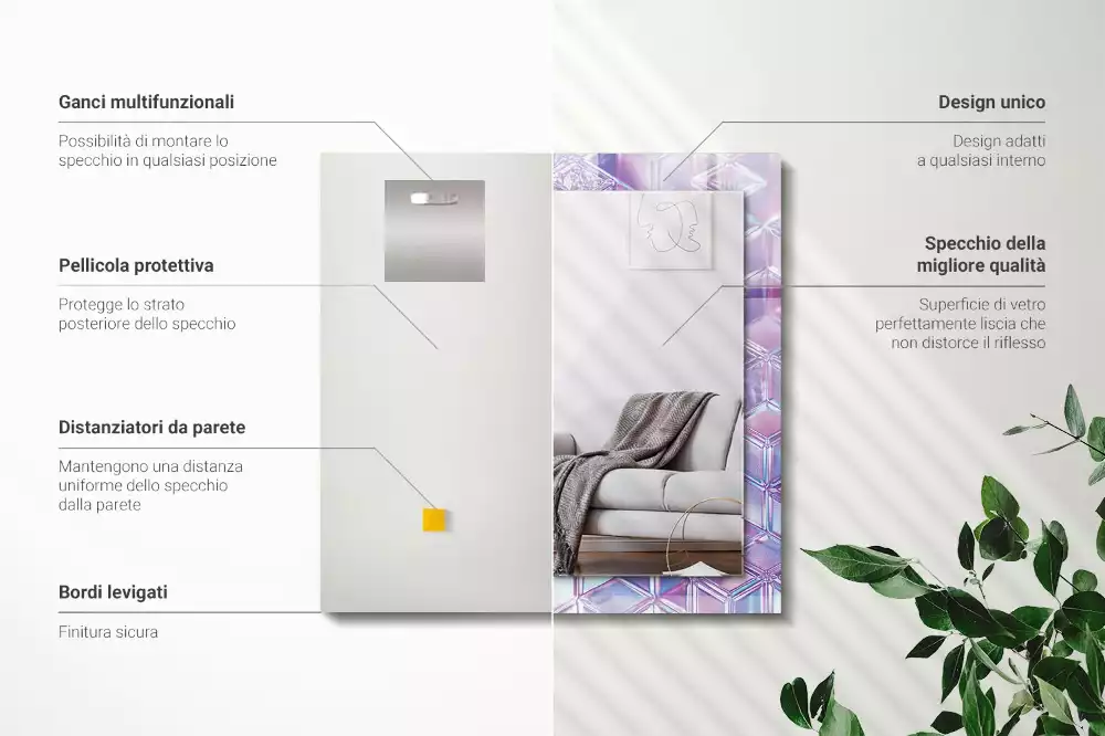 Decorațiuni perete cu oglindă Cuburi transparente colorate