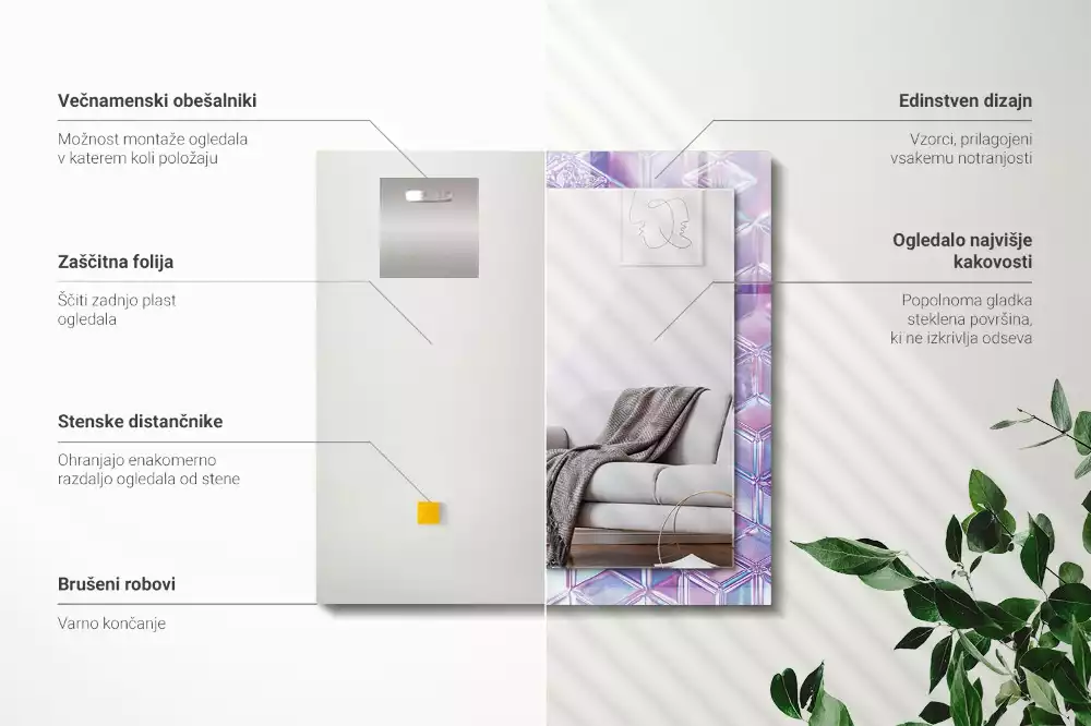 Decorațiuni perete cu oglindă Cuburi transparente colorate