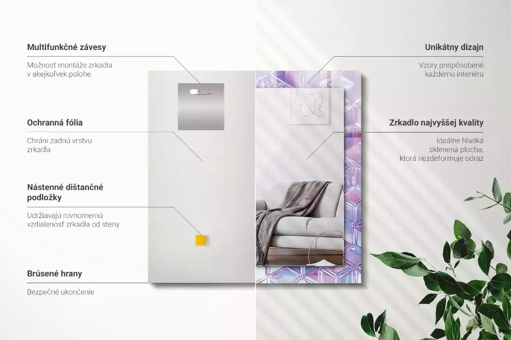 Decorațiuni perete cu oglindă Cuburi transparente colorate