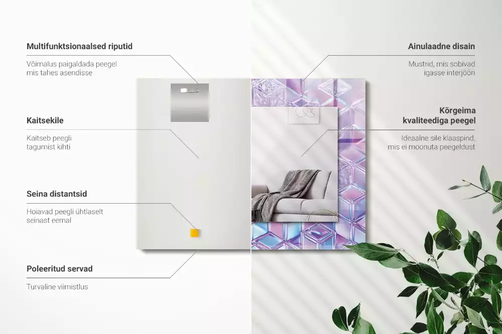 Decorațiuni perete cu oglindă Cuburi transparente colorate