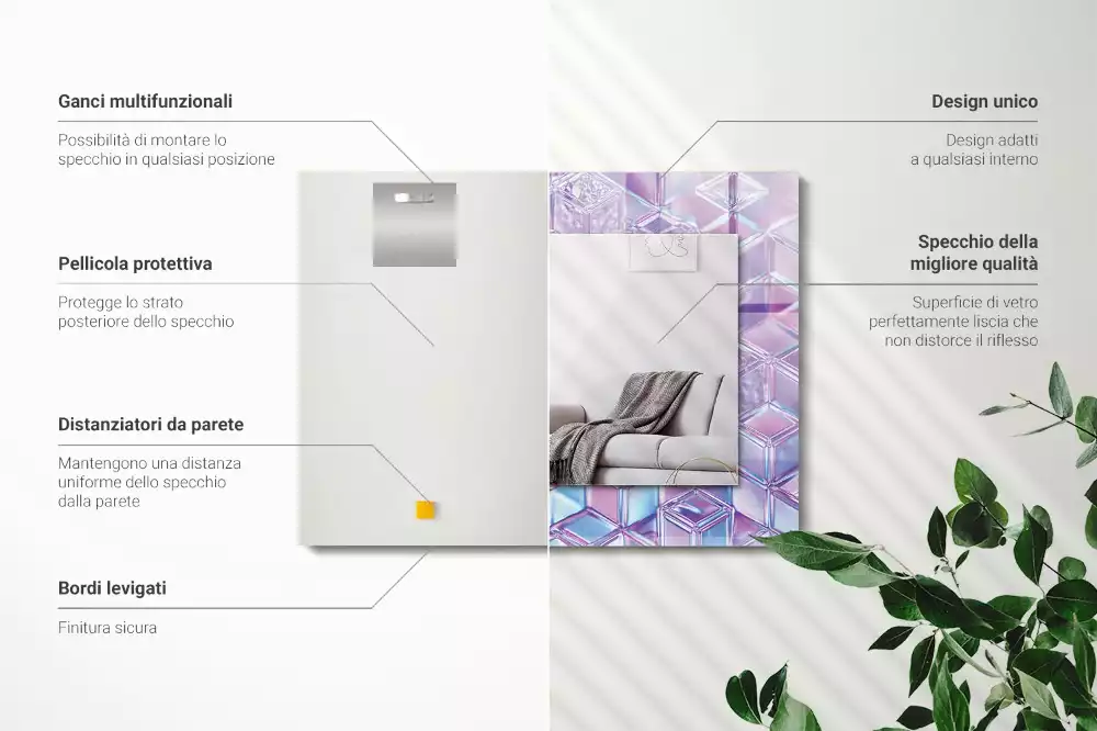 Decorațiuni perete cu oglindă Cuburi transparente colorate