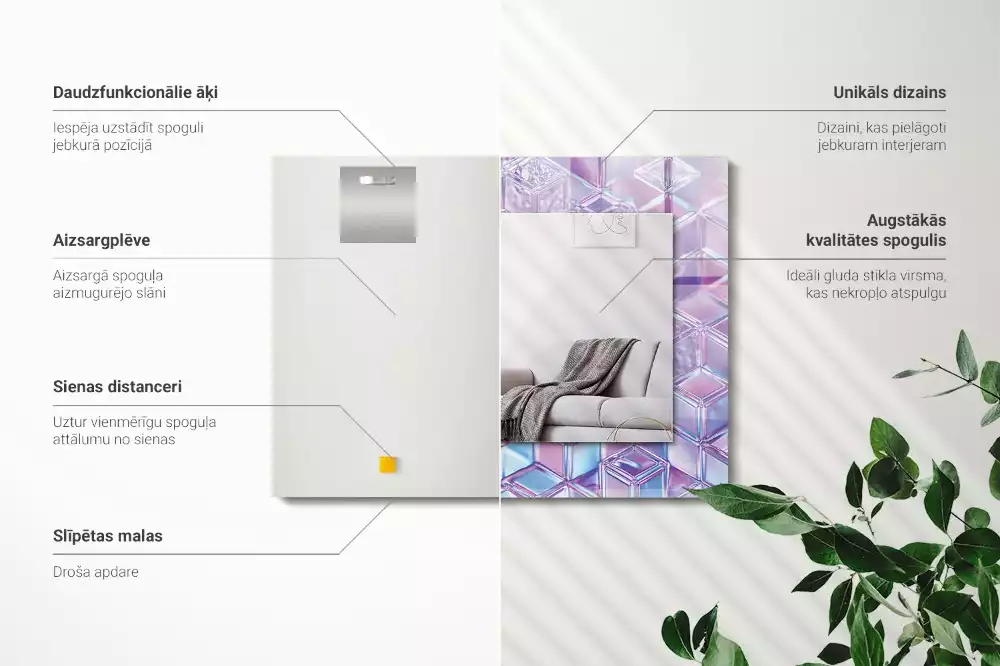 Decorațiuni perete cu oglindă Cuburi transparente colorate
