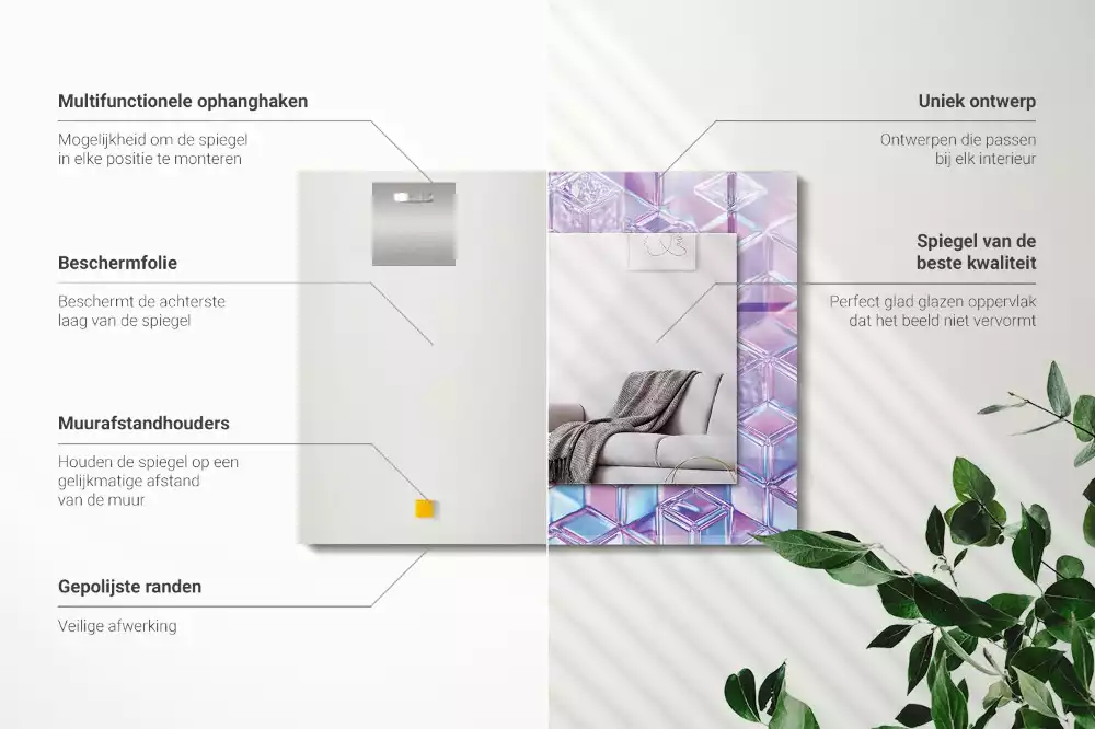 Decorațiuni perete cu oglindă Cuburi transparente colorate