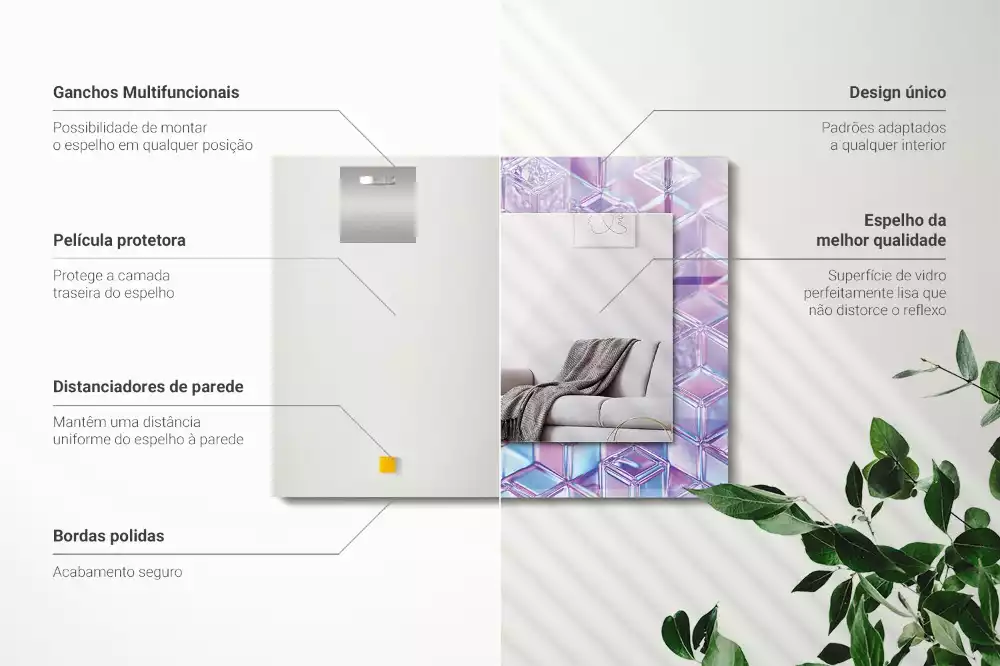 Decorațiuni perete cu oglindă Cuburi transparente colorate