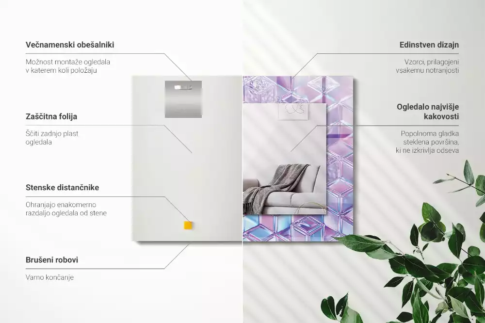 Decorațiuni perete cu oglindă Cuburi transparente colorate