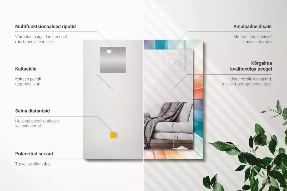 Oglindă imprimată Razele luminii colorate