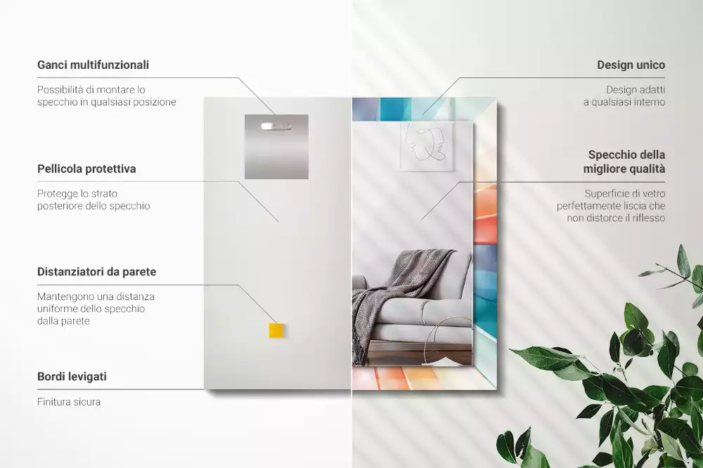 Oglindă imprimată Razele luminii colorate