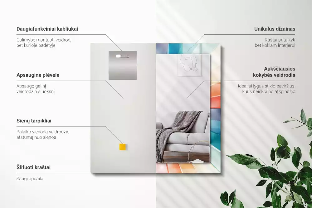 Oglindă imprimată Razele luminii colorate