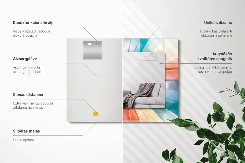 Oglindă imprimată Razele luminii colorate