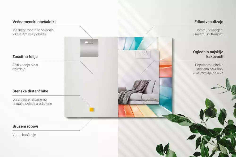 Oglindă imprimată Razele luminii colorate