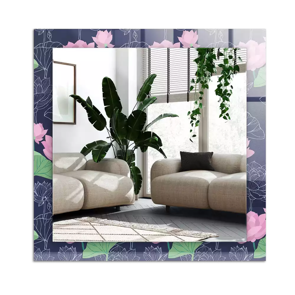 Decorațiuni de perete cu oglinzi Flori de lotus roz